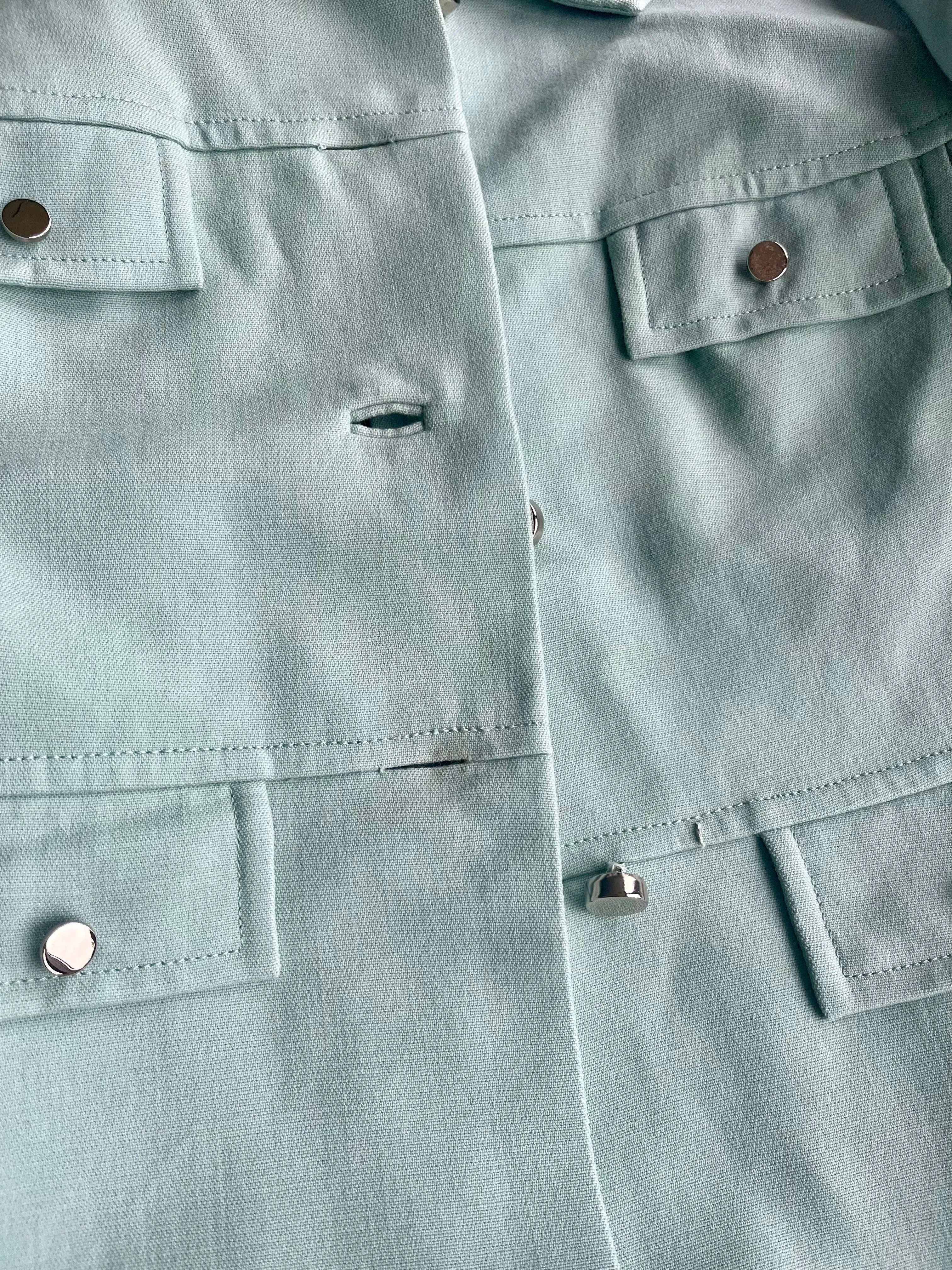 1960s Mint Green Wool Mod Coat//Size M/L