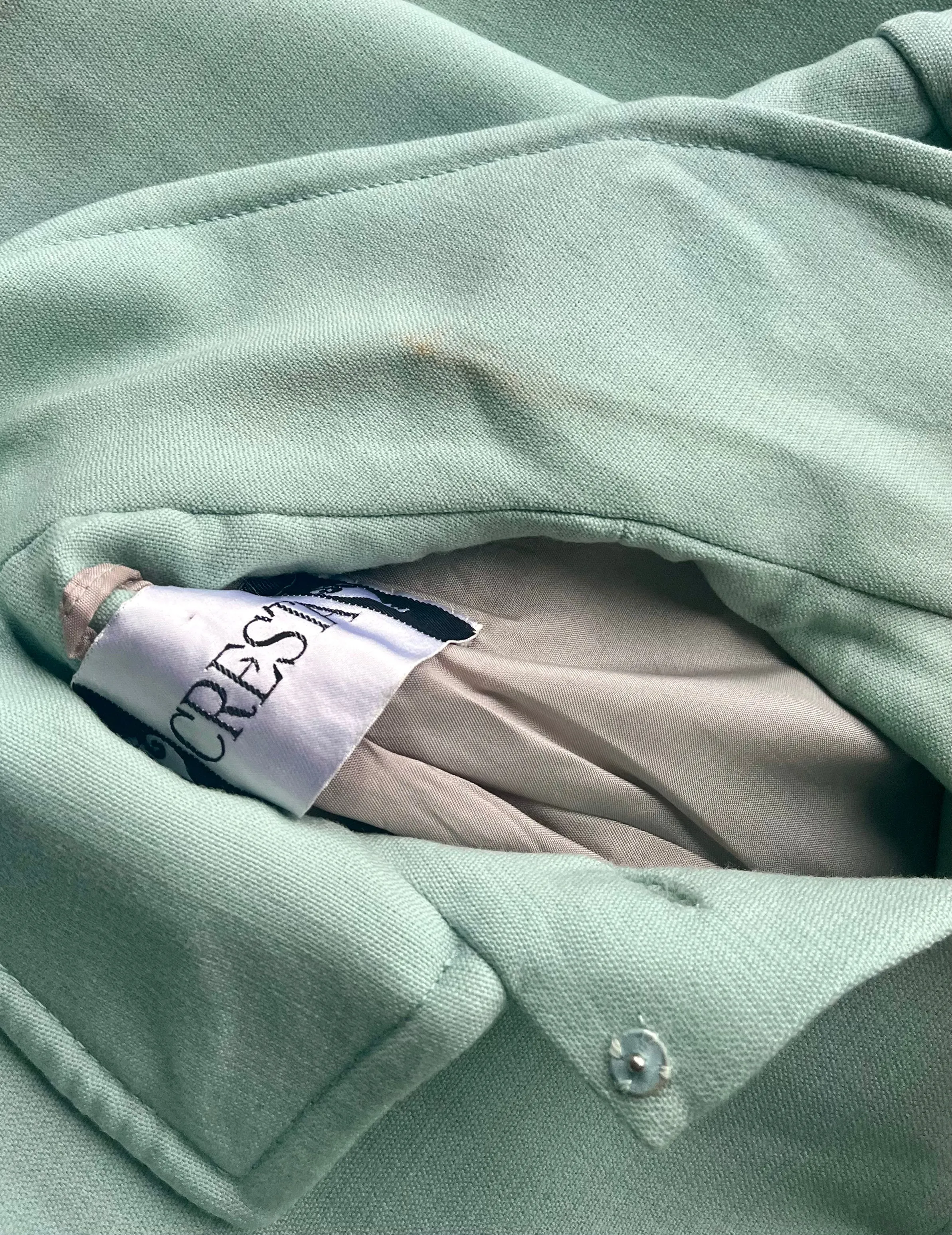 1960s Mint Green Wool Mod Coat//Size M/L