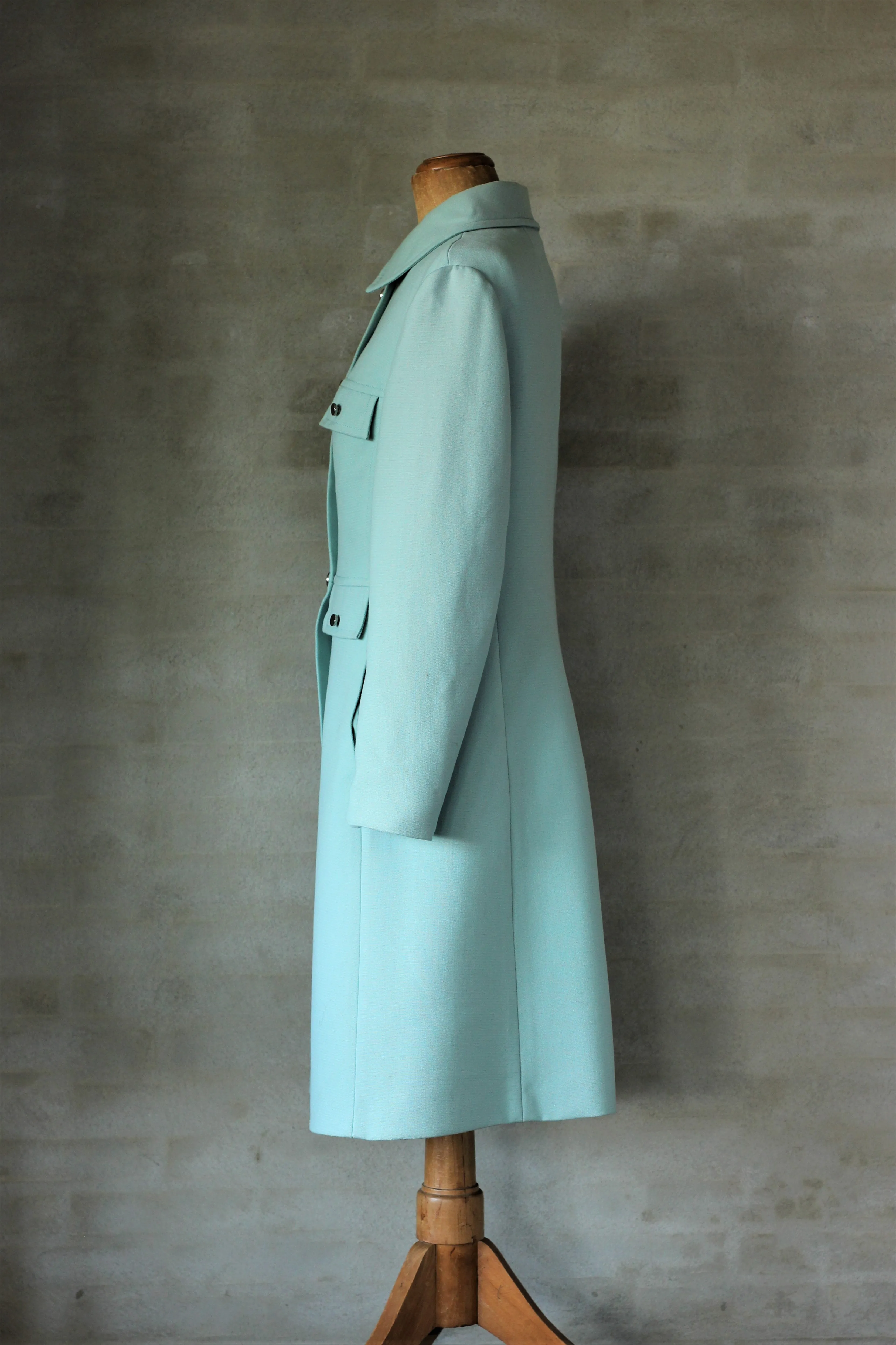 1960s Mint Green Wool Mod Coat//Size M/L