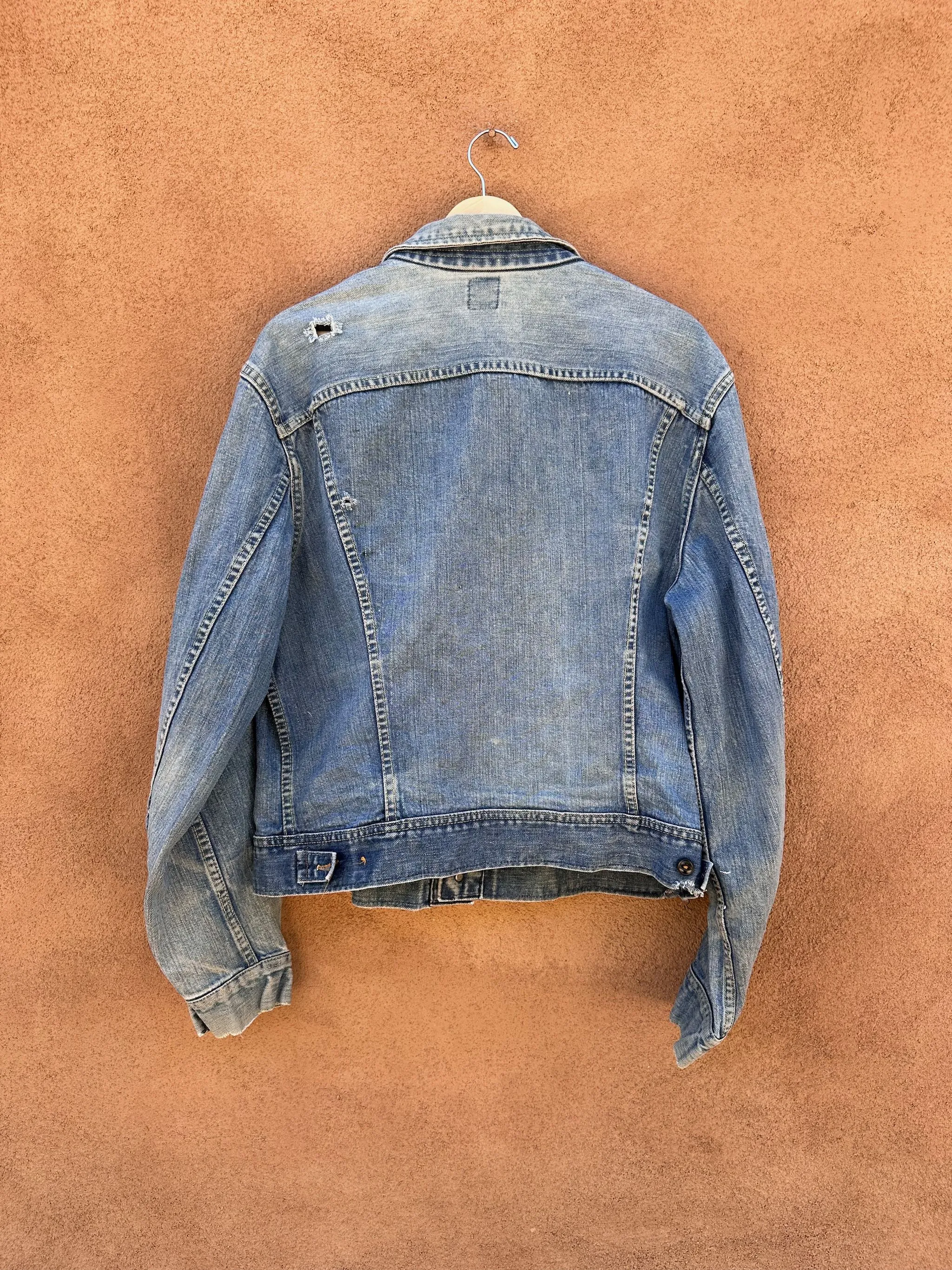 1970's Black Label Lee Denim Jacket, Med/Large - as is