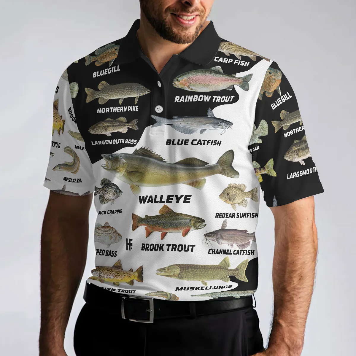 3D Freshwater Fish Types All Over Print Polo Shirt, Polo Golf Shirt For Men, Best Golf Shirt
