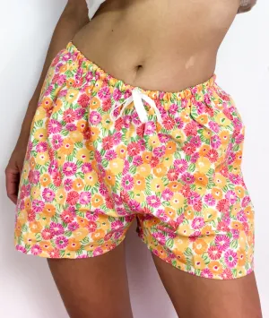 80s/early 90s vintage mini short, bright floral print