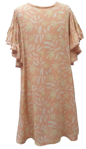 Angel Sleeve Dress - Dusty Pink