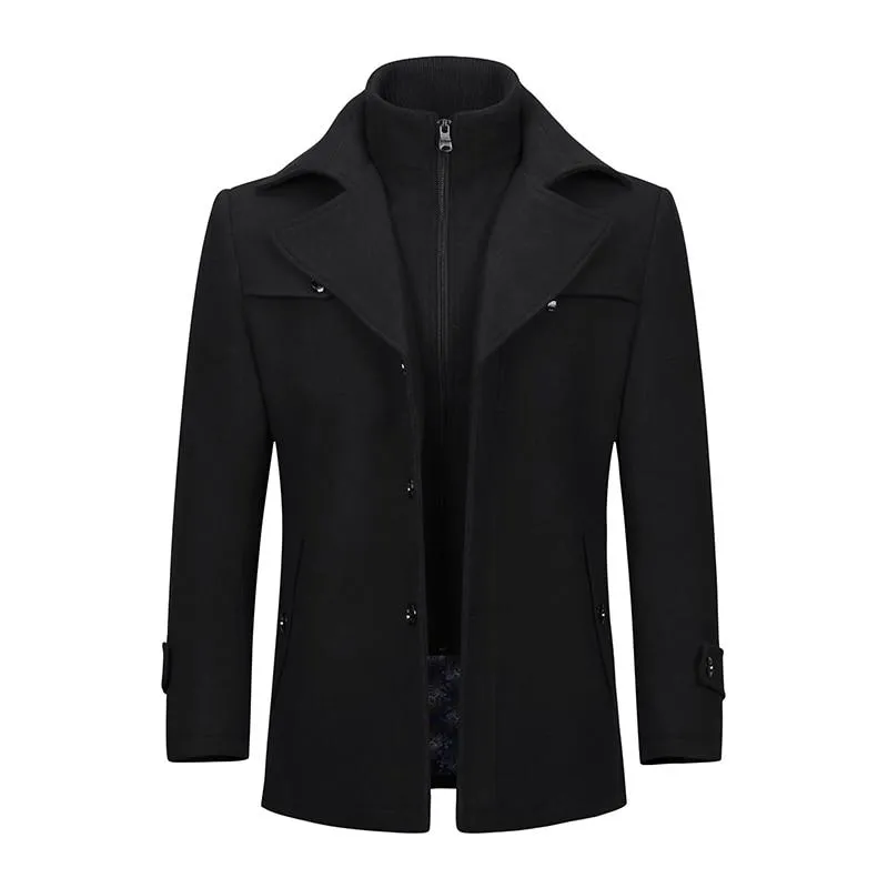 Angelo Ricci™ Double Collar Single Breasted Coat