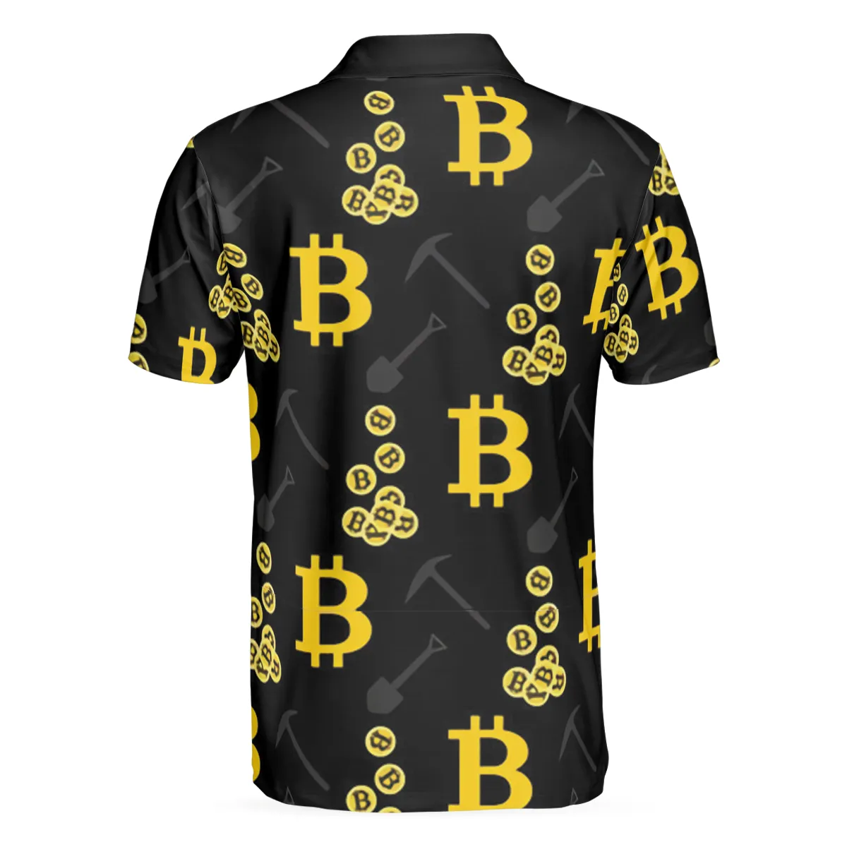 Bitcoin Seamless Pattern Cryptocurrency Polo Shirt, Crypto Mining Polo Shirt, Best Bitcoin Shirt For Men