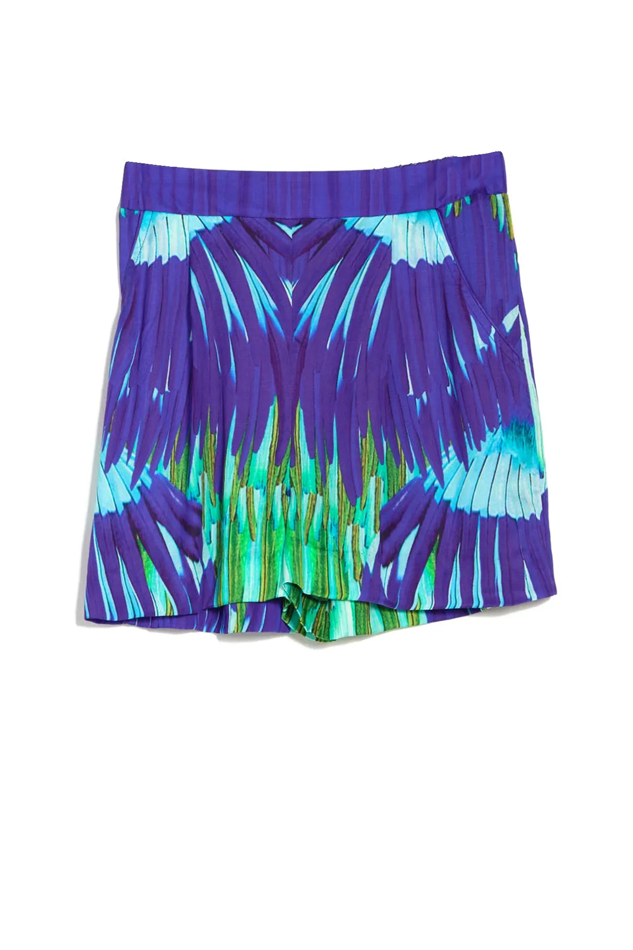 Blue High Waist Short for Women