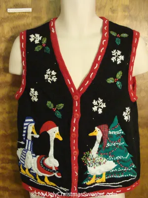 Cheap Christmas Goose 2sided Sweater Vest