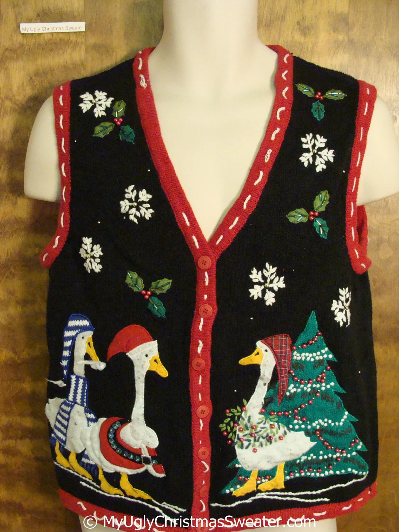 Cheap Christmas Goose 2sided Sweater Vest