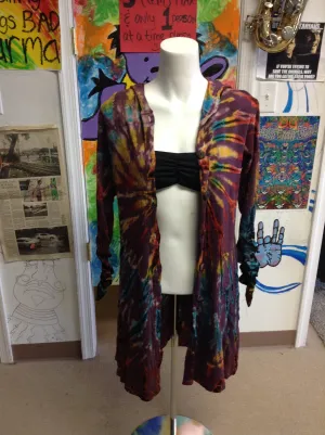 Cotton Tie Dye Hoodie Cardigan
