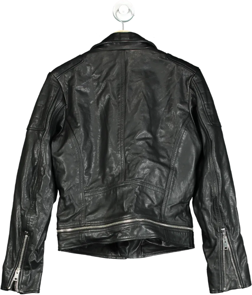 Diesel Black Leather Biker Jacket UK M