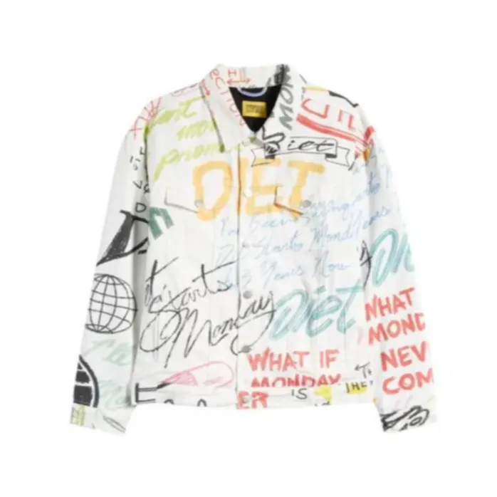 Diet Starts Monday "Scribble" Denim Trucker Jacket - Multi