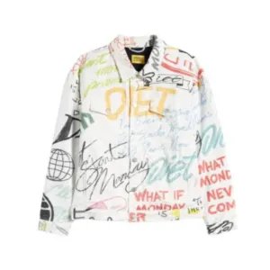 Diet Starts Monday "Scribble" Denim Trucker Jacket - Multi