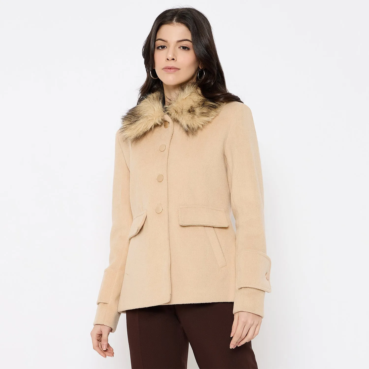 Duke Stardust Women Full Sleeve Long Coat (SDZ4177C)