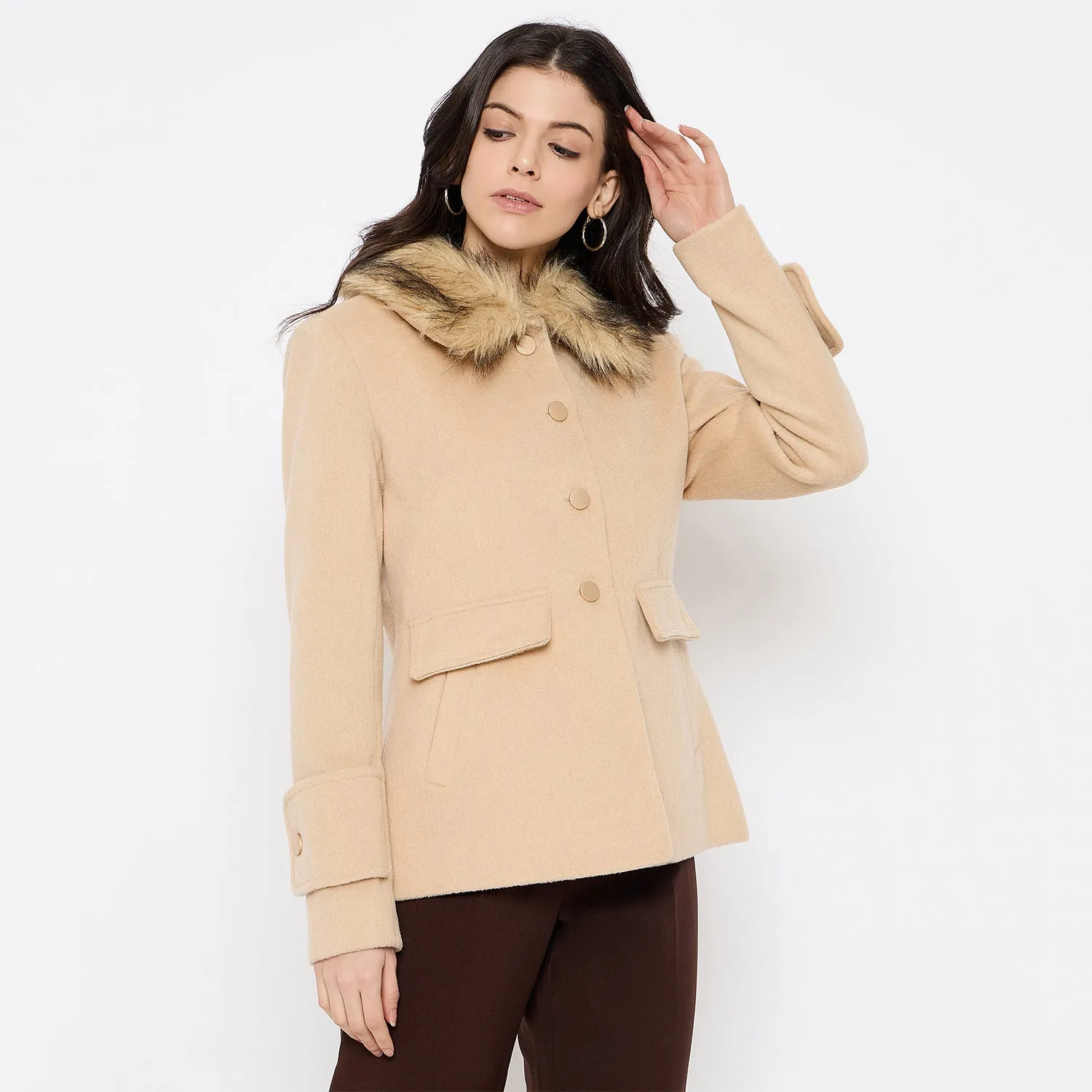 Duke Stardust Women Full Sleeve Long Coat (SDZ4177C)