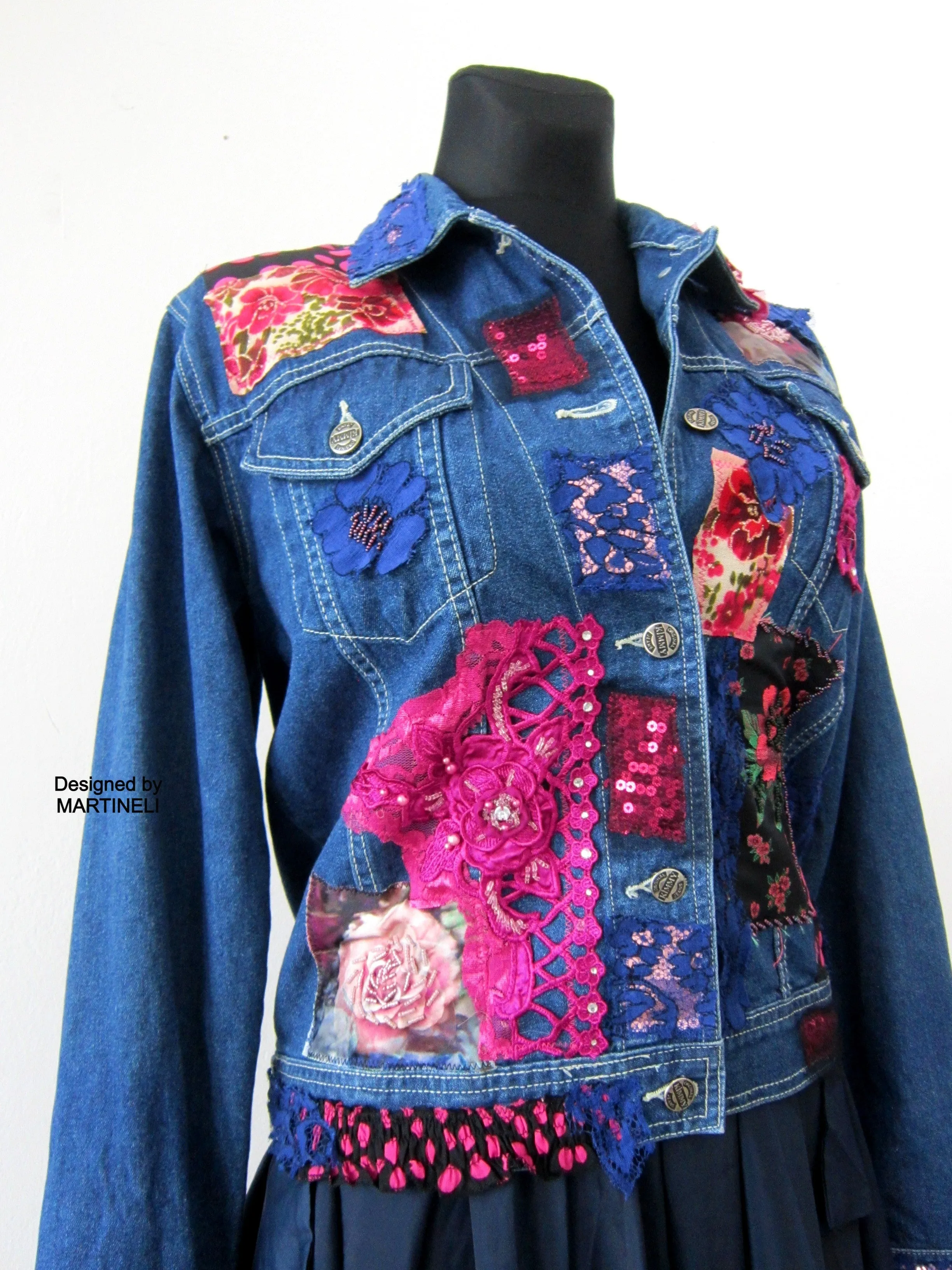Embroidered Denim Jacket,M/L Denim Jacket Outfit