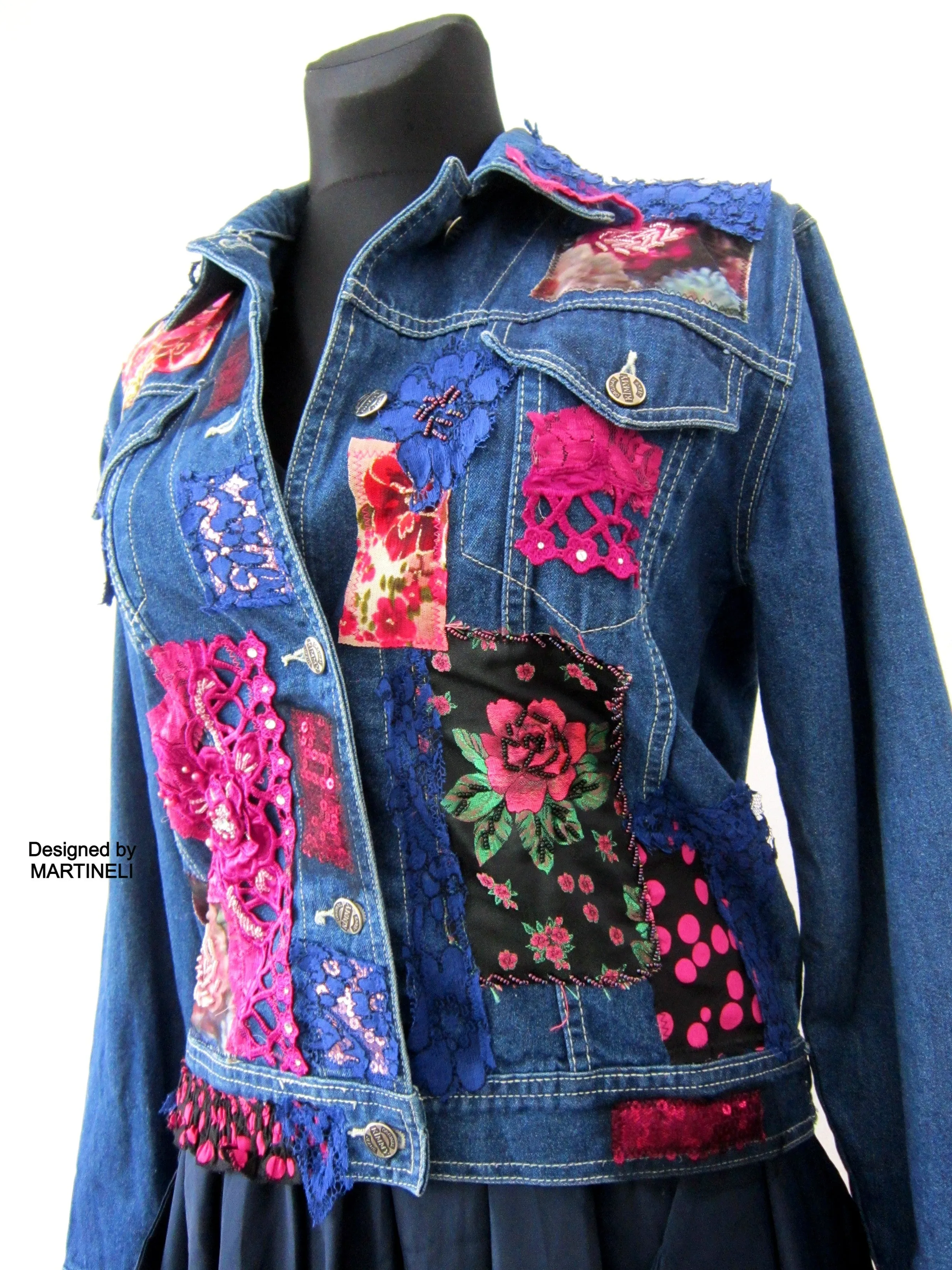 Embroidered Denim Jacket,M/L Denim Jacket Outfit