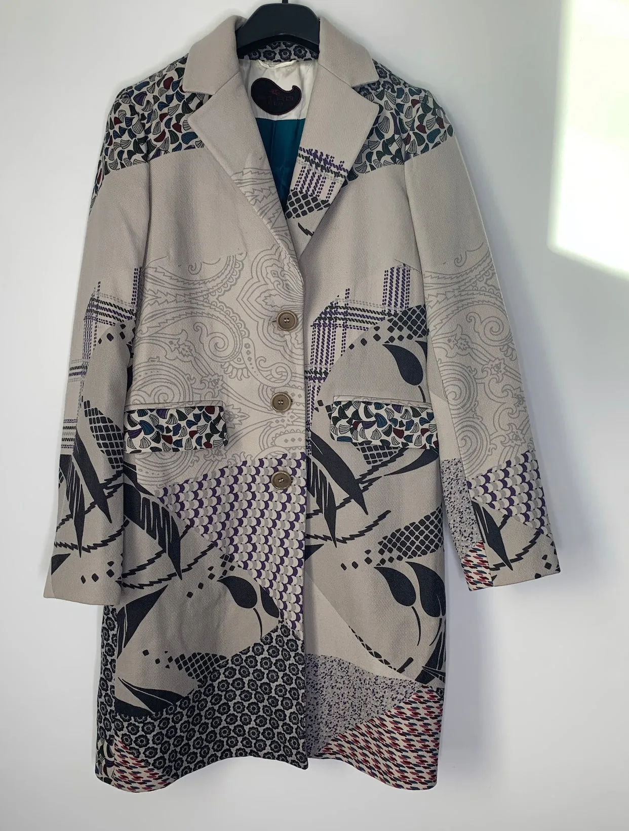 Etro Wool Multicolor Coat