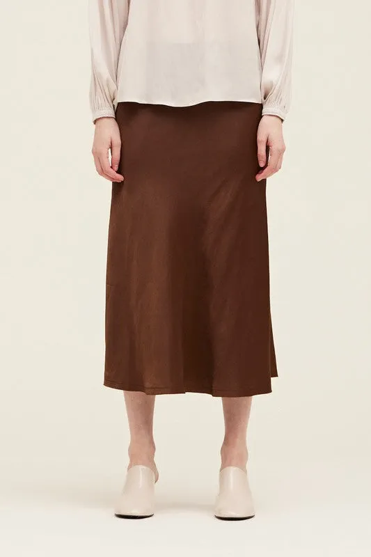 Fit & Flare Satin Skirt