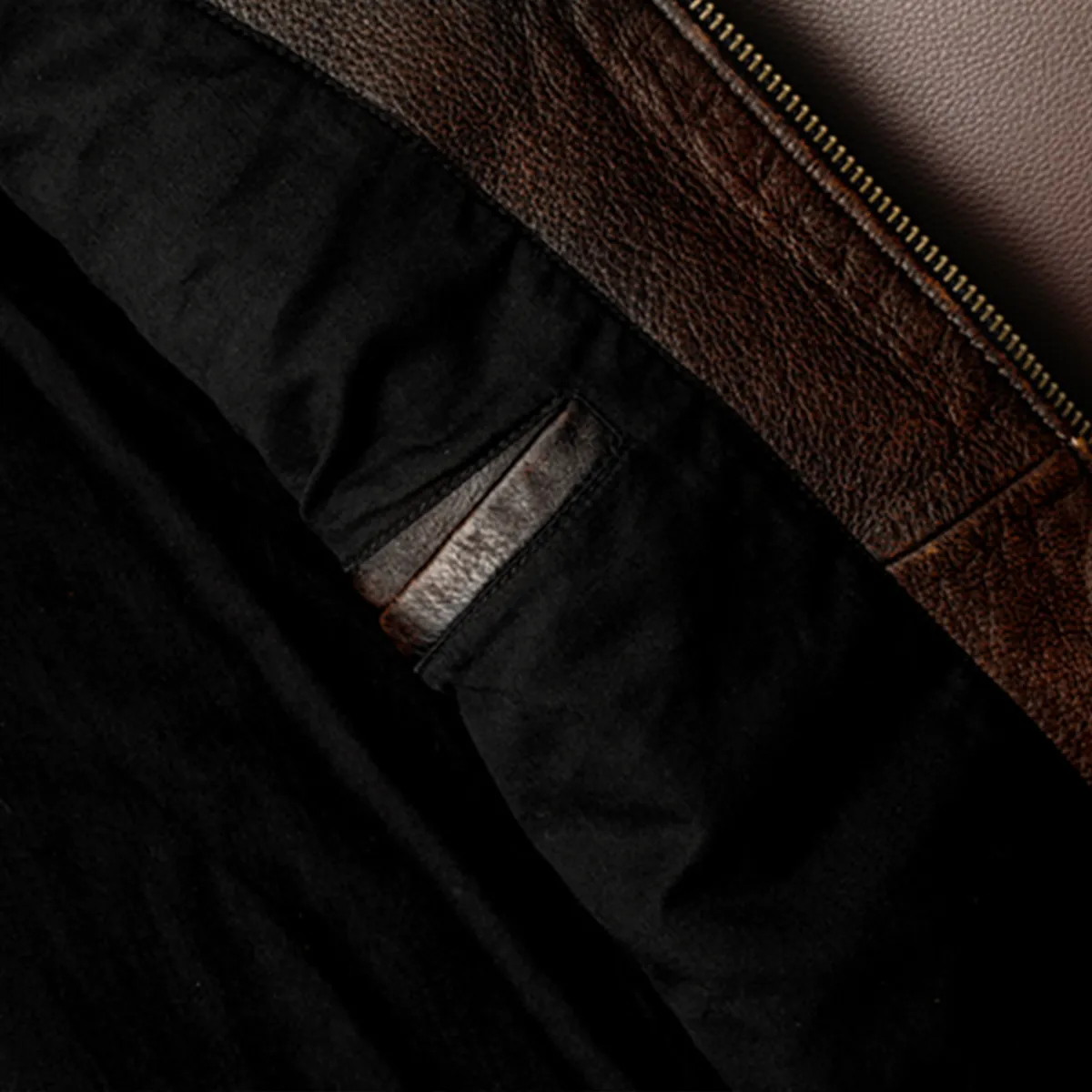 Heavy Brown Stand Collar Motorcycle Leather Jacket