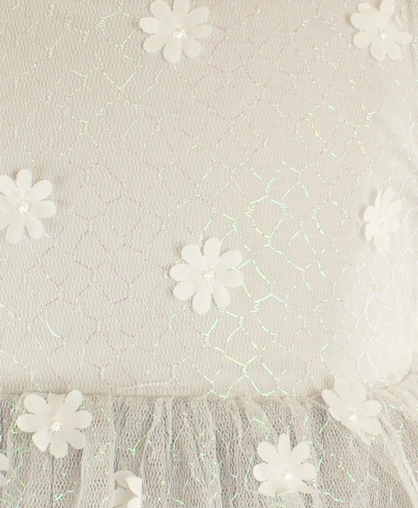 Little Girl's Silver 3D Flower Petal Dress