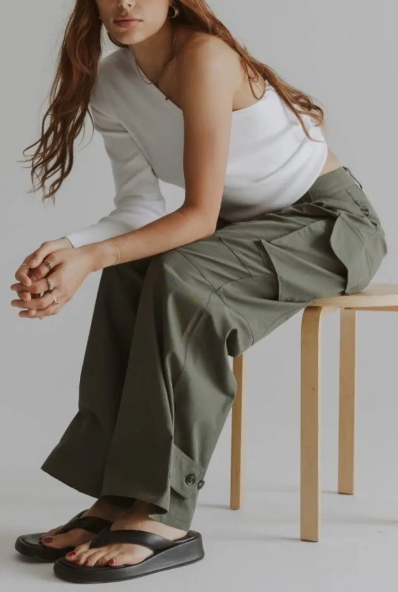 Maddie Army Green Cargo Pants LAST ONE! By Mod Ref