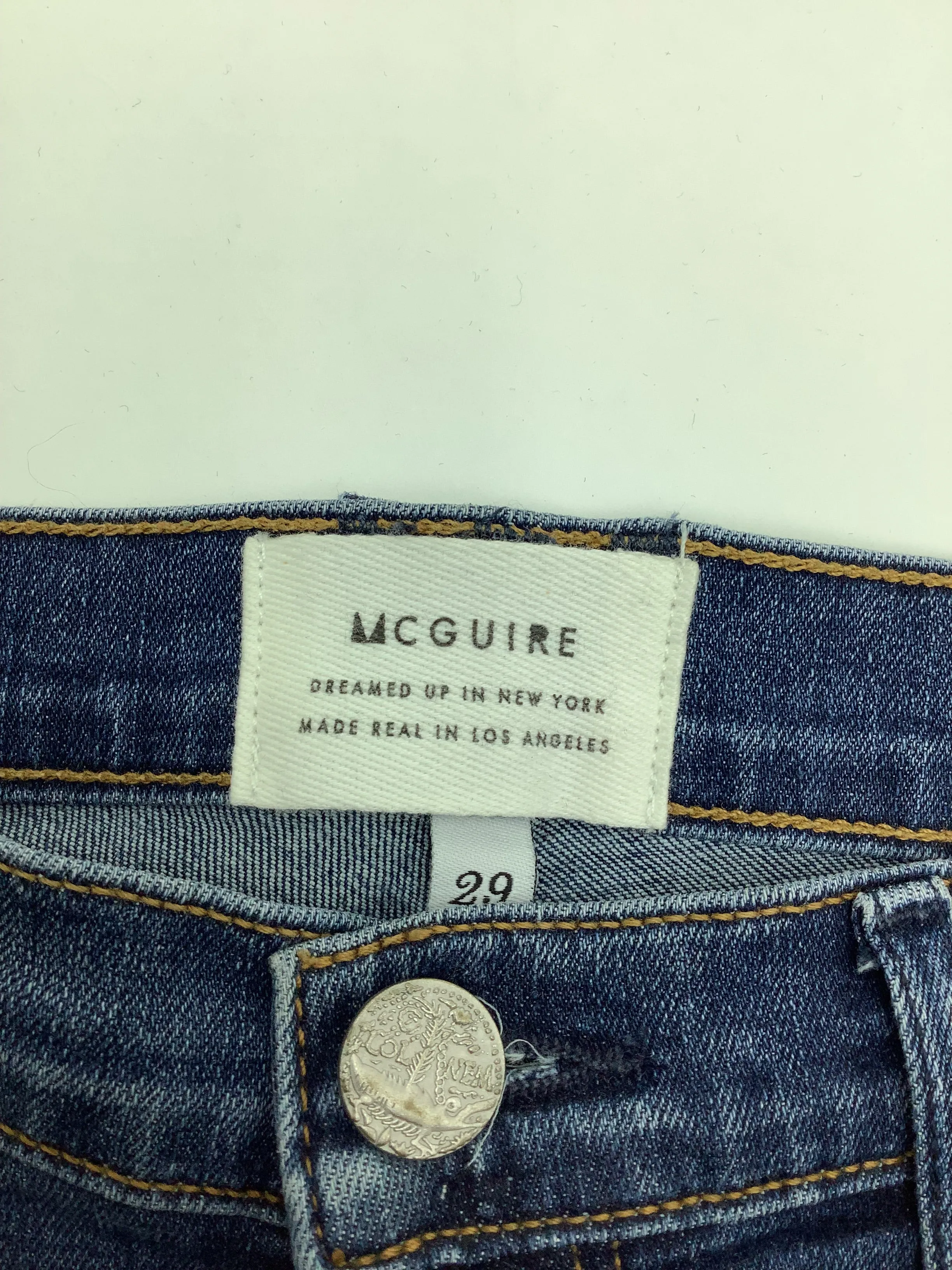 Mcguire Pant Jeans Raw Hi Low Hem Blue Size: 8/29