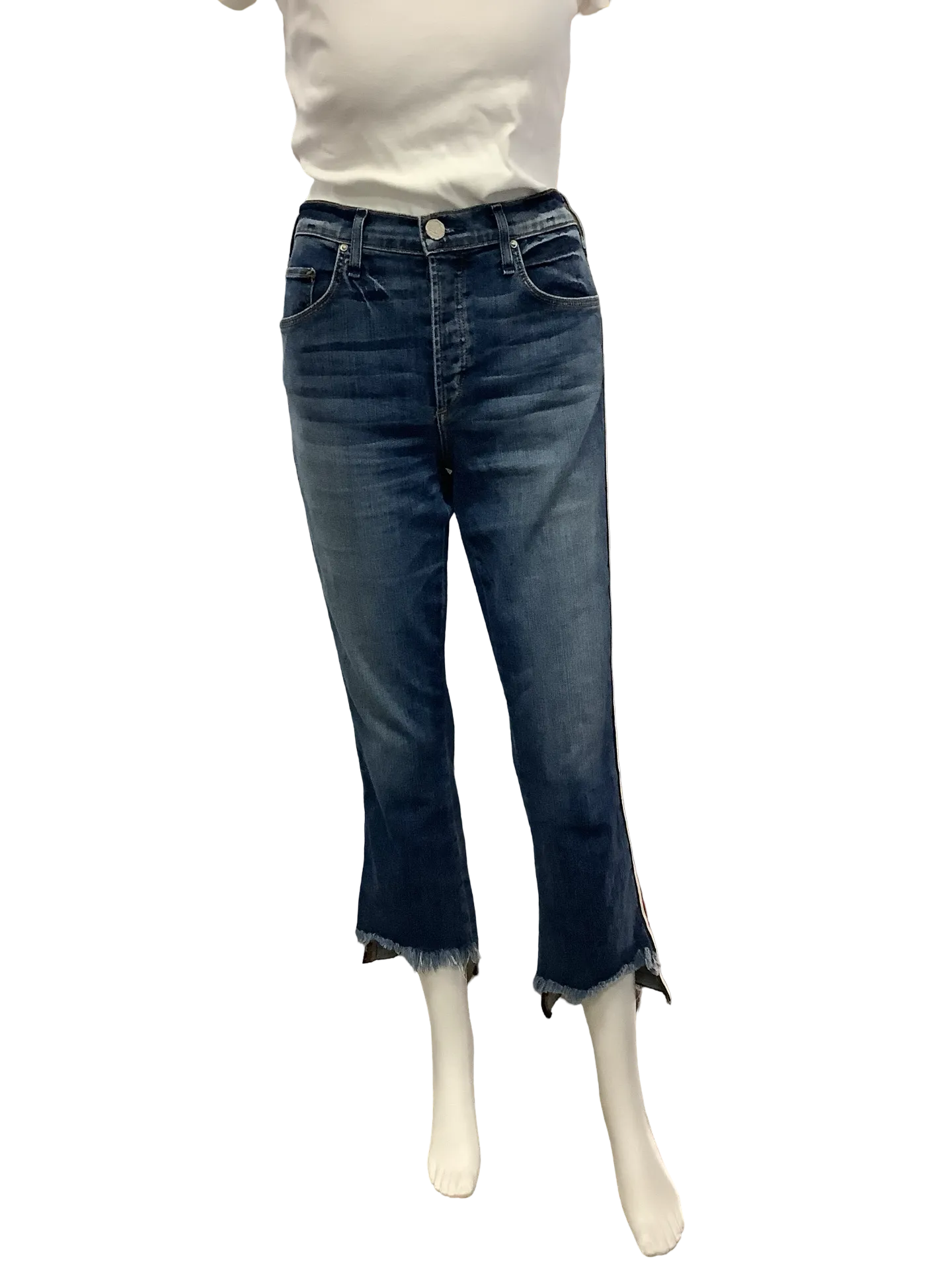 Mcguire Pant Jeans Raw Hi Low Hem Blue Size: 8/29