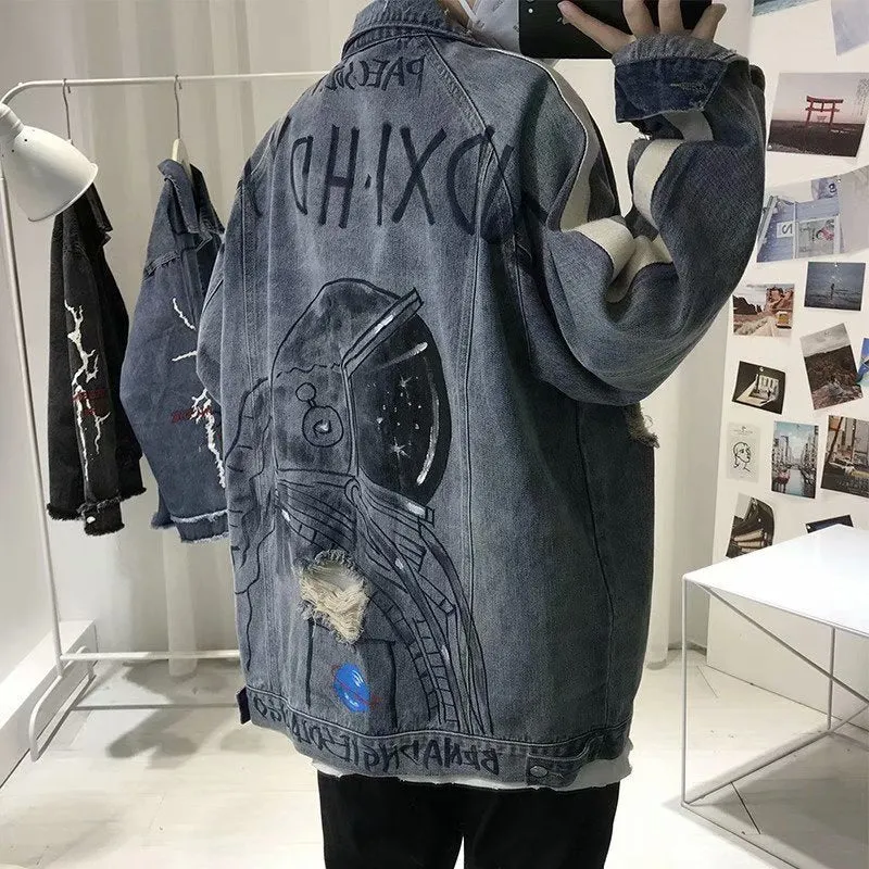 Men Denim Jacket Men's Denim Jacket Men's Autumn and Winter