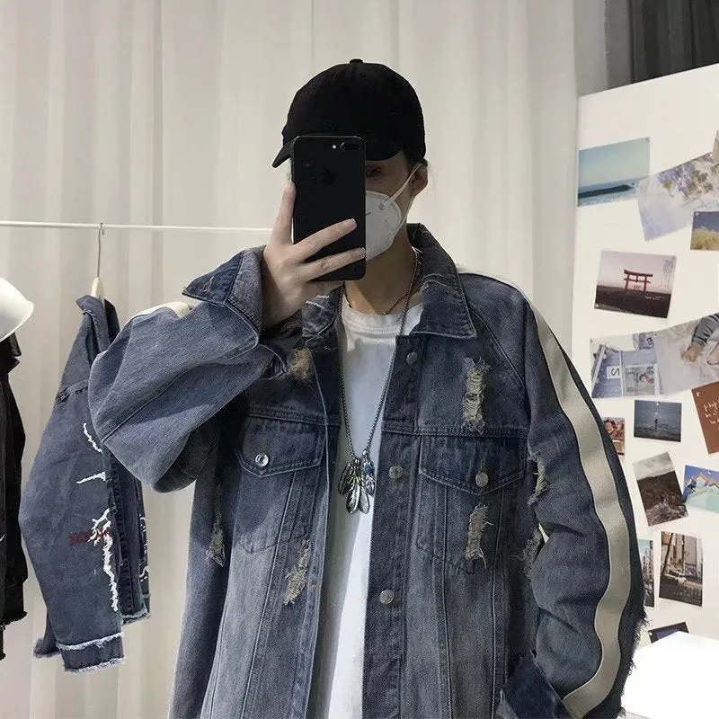Men Denim Jacket Men's Denim Jacket Men's Autumn and Winter