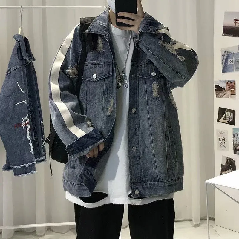 Men Denim Jacket Men's Denim Jacket Men's Autumn and Winter