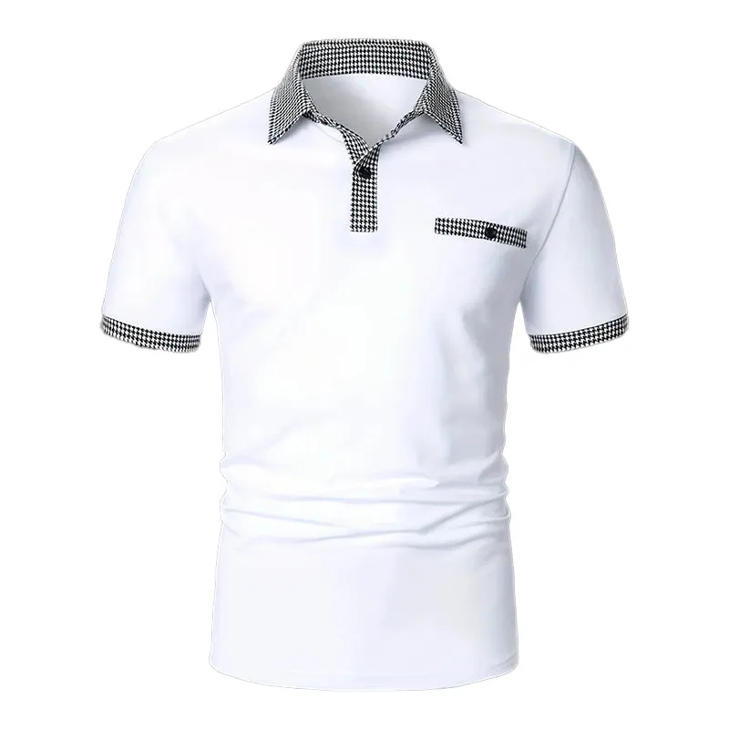 Men's Button Down Colorblock Sports Short Sleeve  Polo Shirt 86428180X