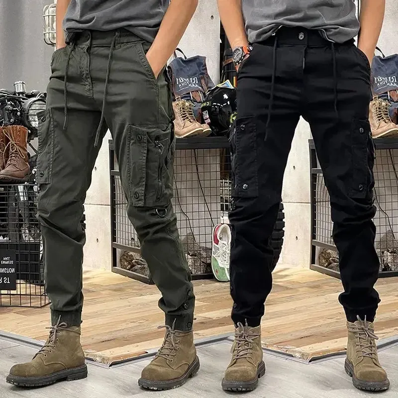 Men's Cargo Pants Motorcycle Biker Loose Trousers – Slim Hiking Trekking Outdoor Long Casual Pants (Spandex Oversize, Spring & Autumn)