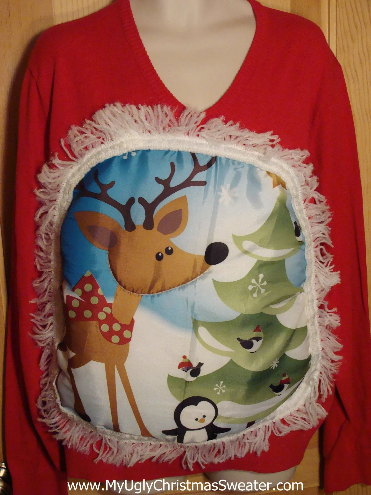Mens Red Reidneer Christmas Sweater