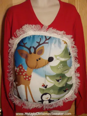 Mens Red Reidneer Christmas Sweater