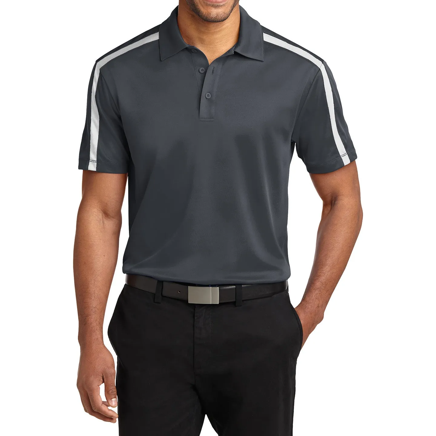 Men's Silk Touch Performance Colorblock Stripe Polo