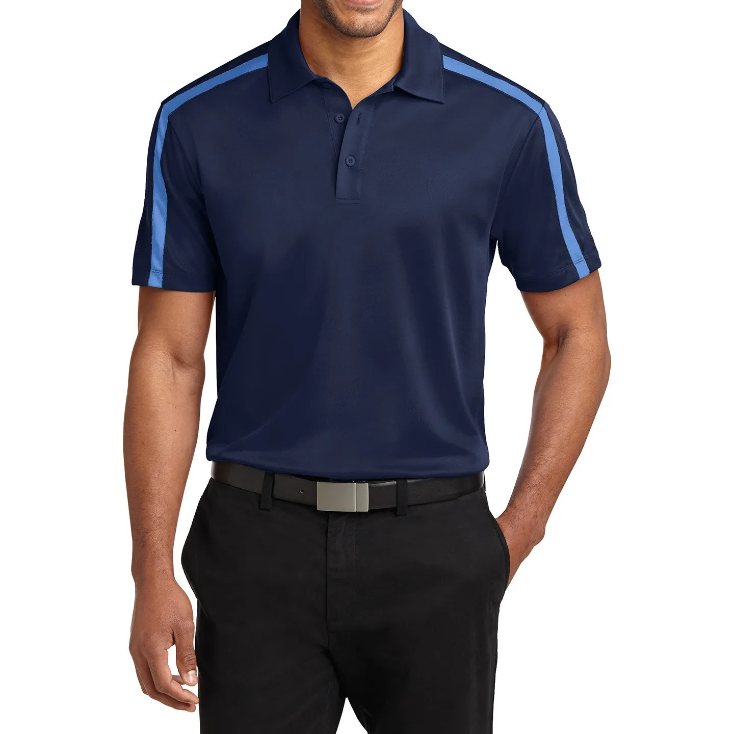 Men's Silk Touch Performance Colorblock Stripe Polo