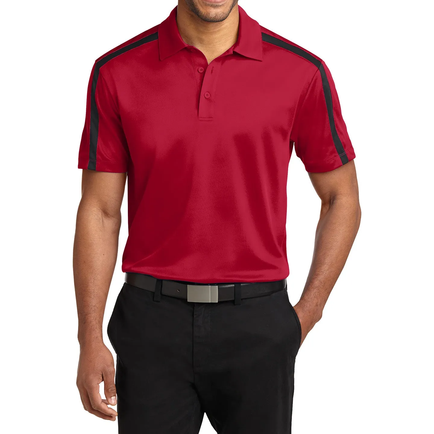 Men's Silk Touch Performance Colorblock Stripe Polo