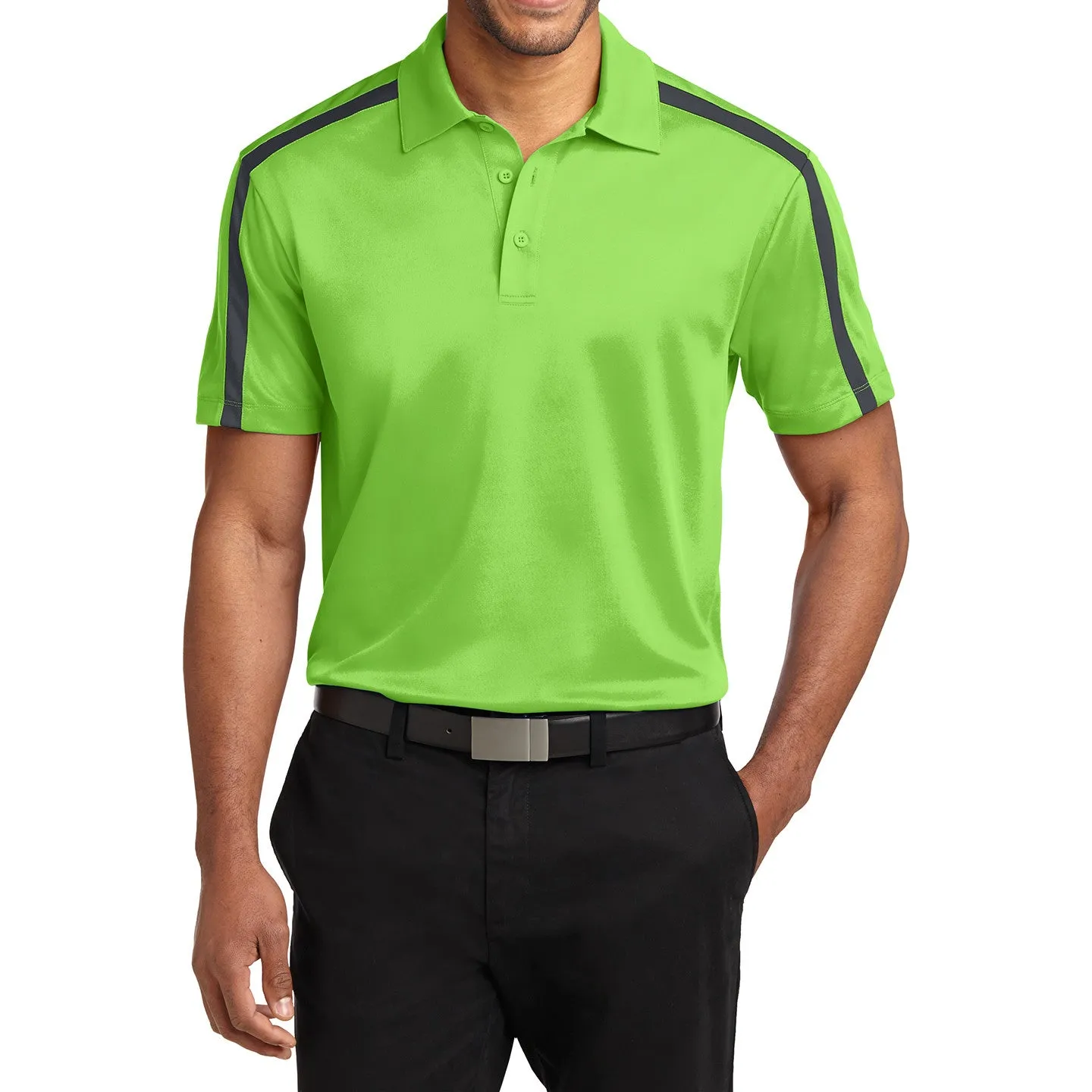 Men's Silk Touch Performance Colorblock Stripe Polo