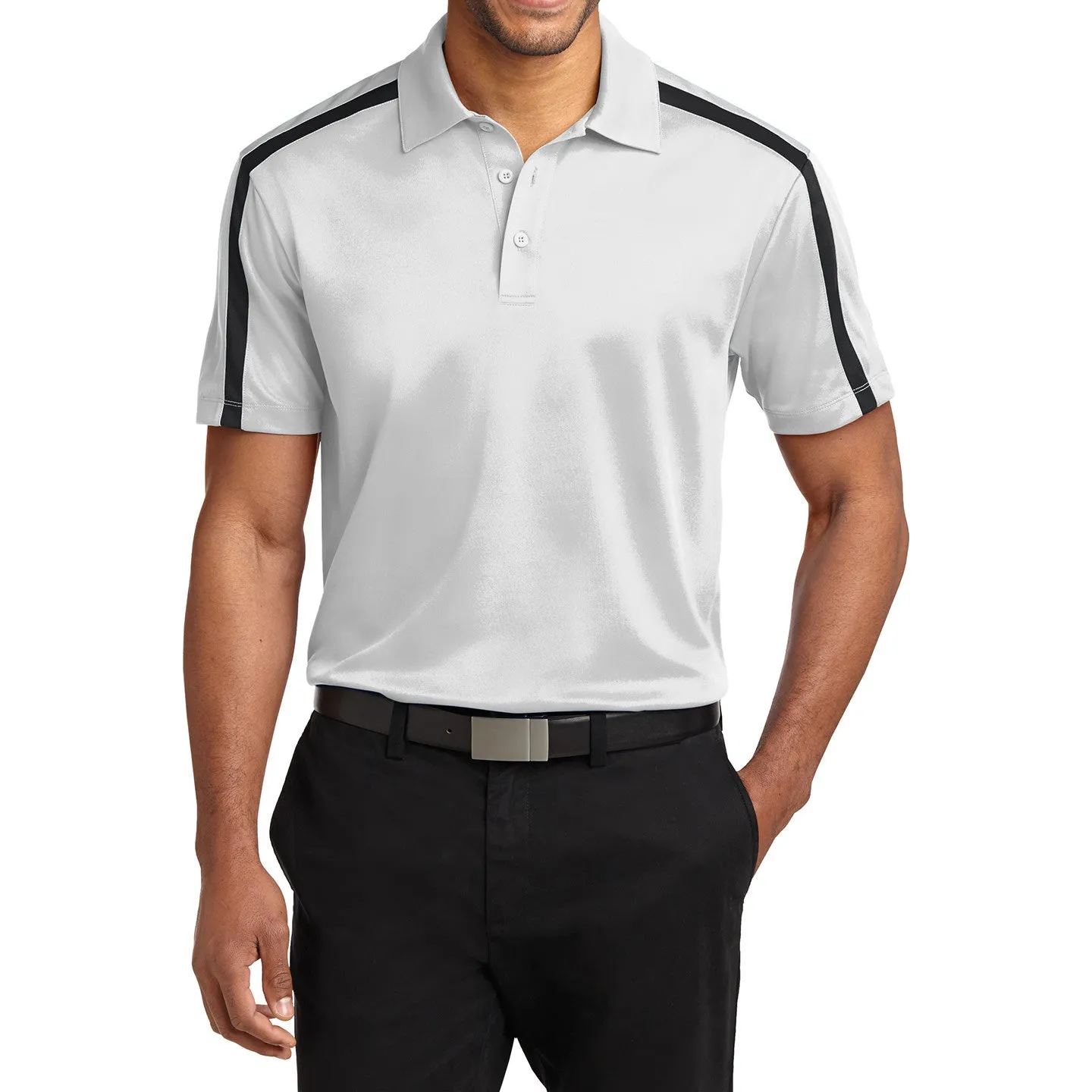 Men's Silk Touch Performance Colorblock Stripe Polo
