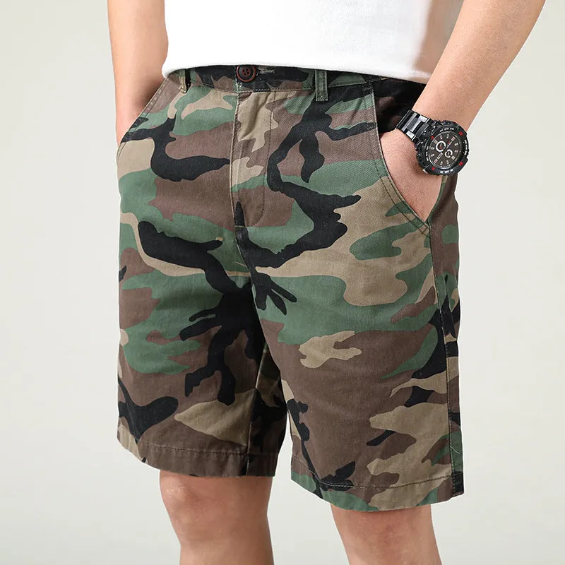 Men's Summer Camouflage American Casual Slim Fit Loose Cargo Shorts | 2301