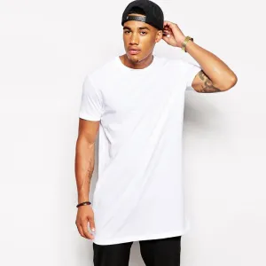 New men long fit t-shirt men t shirt men fit t-shirt knee length t-shirt summer 2022
