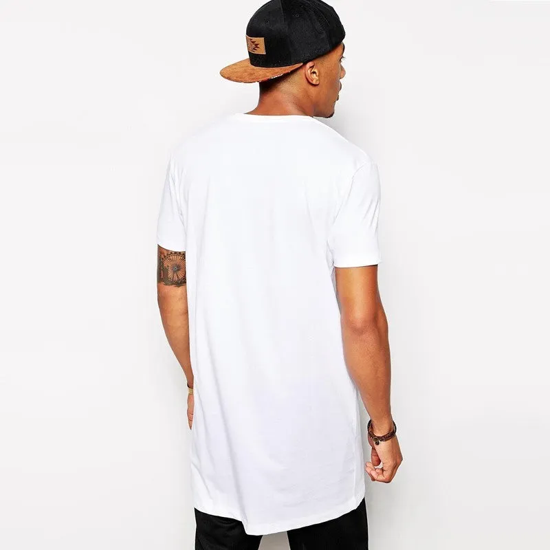 New men long fit t-shirt men t shirt men fit t-shirt knee length t-shirt summer 2022