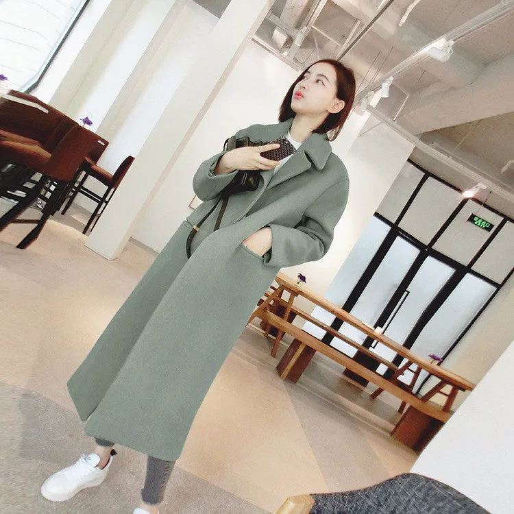 New Thicken Wool Long Coat