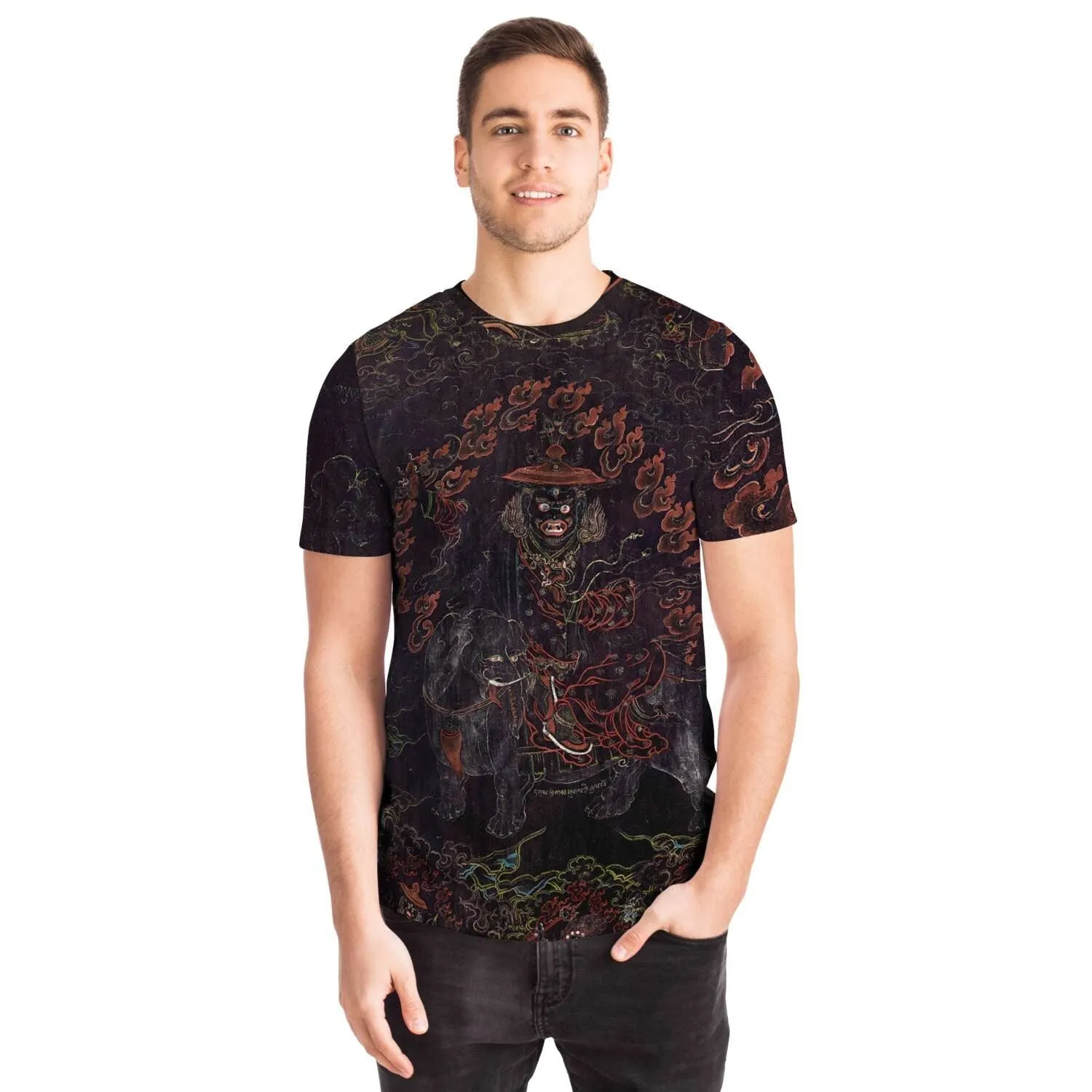 Pehar Gyalpo Tibetan Thangka Vintage Buddhist Vajrayana Graphic Art T-Shirt Tee