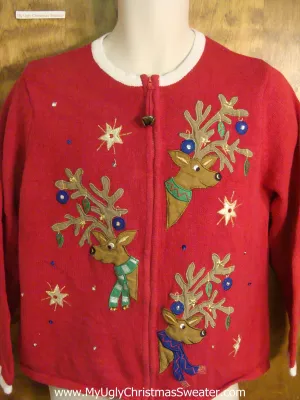 Reindeer with Ornaments Cheesy Christmas Sweater