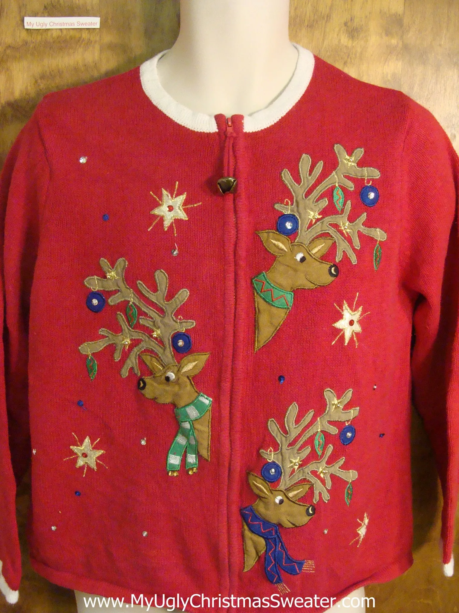 Reindeer with Ornaments Cheesy Christmas Sweater