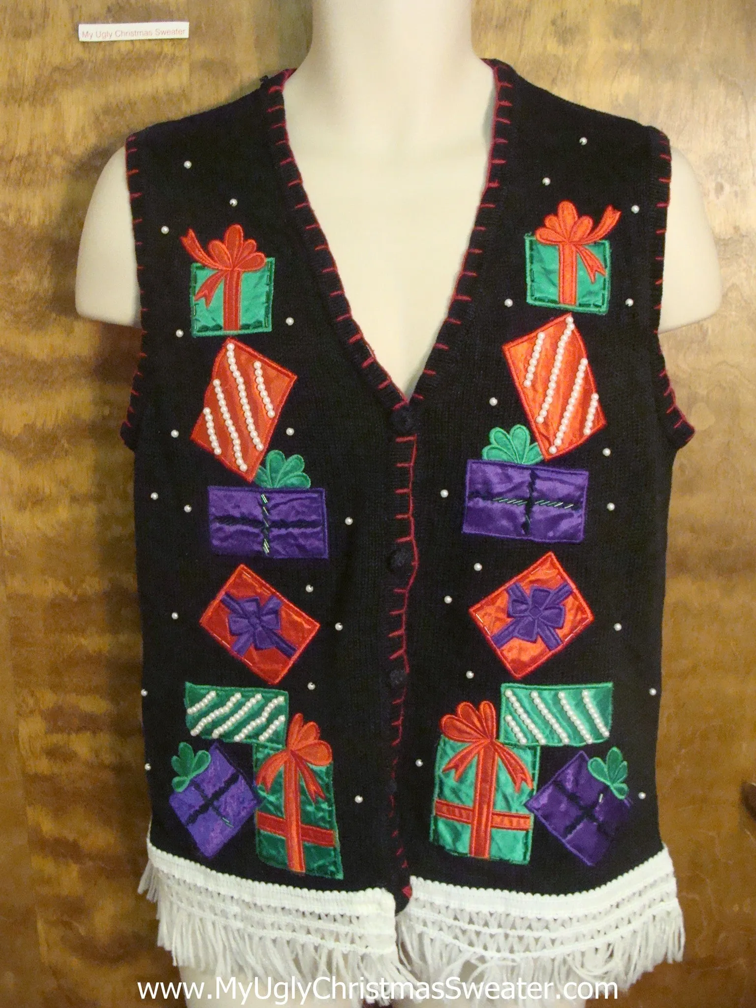 Stacked Presents Ugly Christmas Jumper Vest