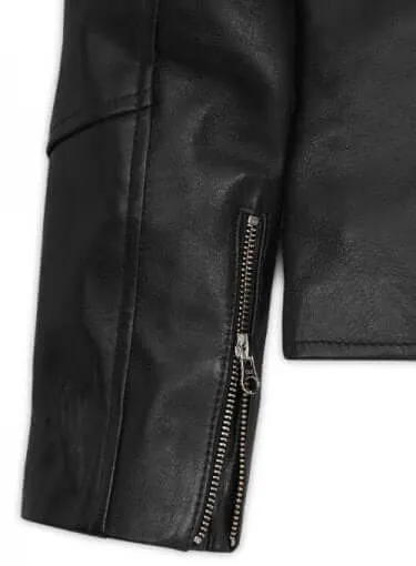 Stylish Biker Style Fashion Leather Black Jacket For Ladies