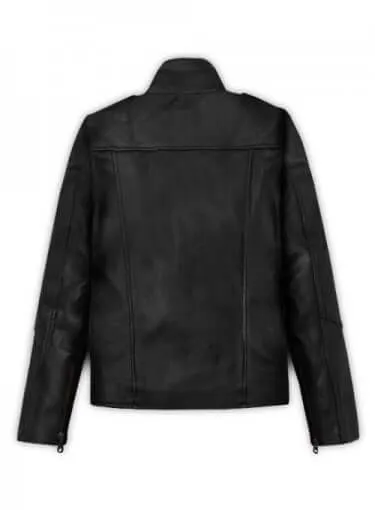 Stylish Biker Style Fashion Leather Black Jacket For Ladies