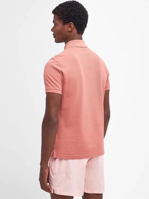 Tartan Pique Polo - Pink Clay